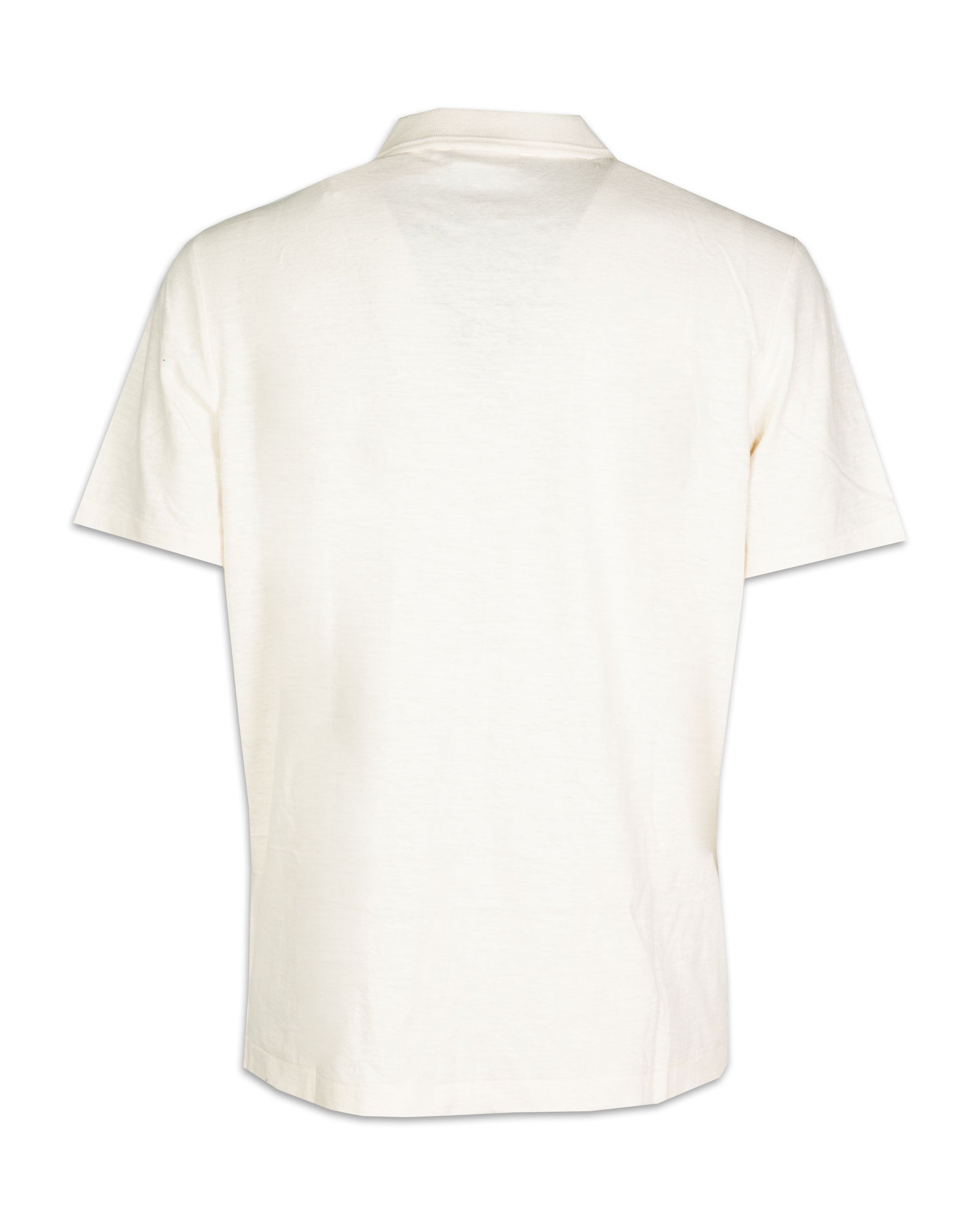 Polo Uomo Calvin Klein Cotton Linen Open Collar Egret