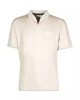 Polo Uomo Calvin Klein Smooth Cotton Open Placket Stony Beige