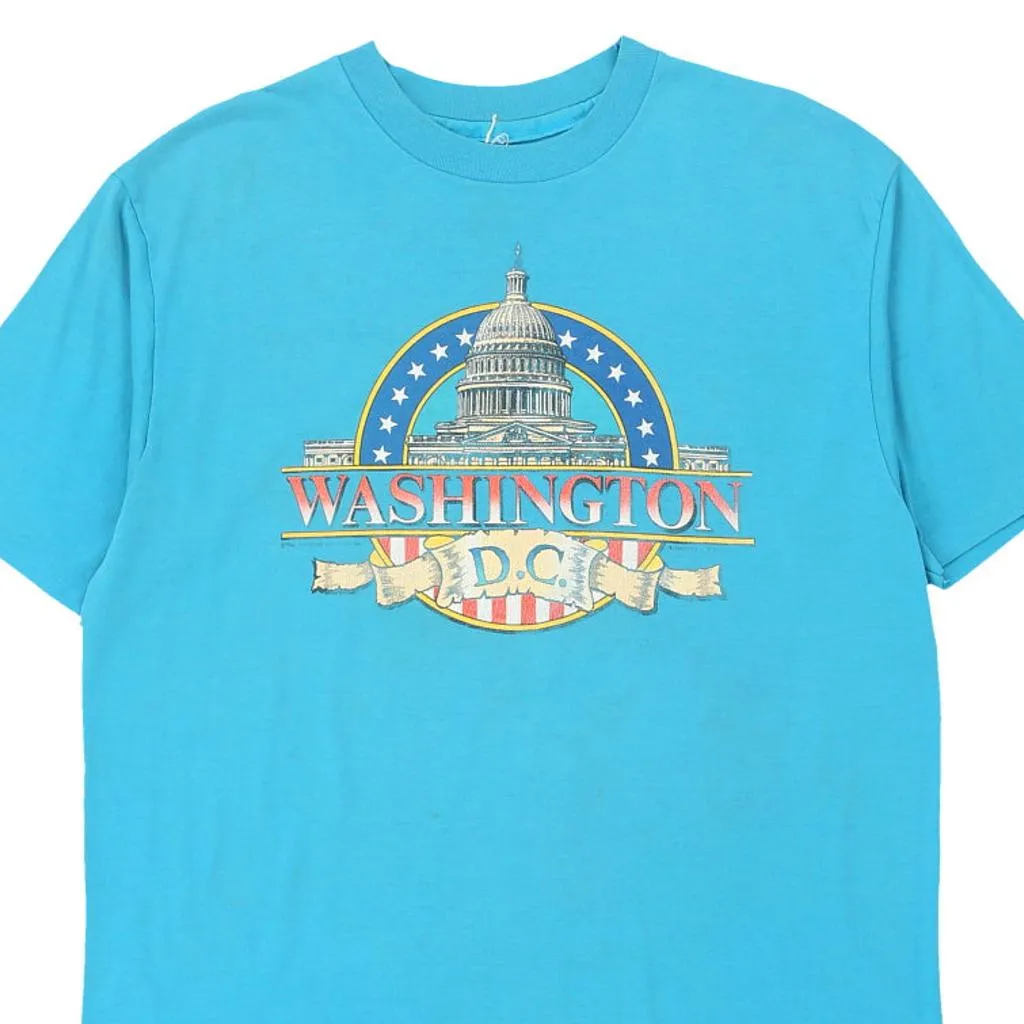 Single Stitch Washington DC Unbranded Graphic T-Shirt - XL Blue Cotton