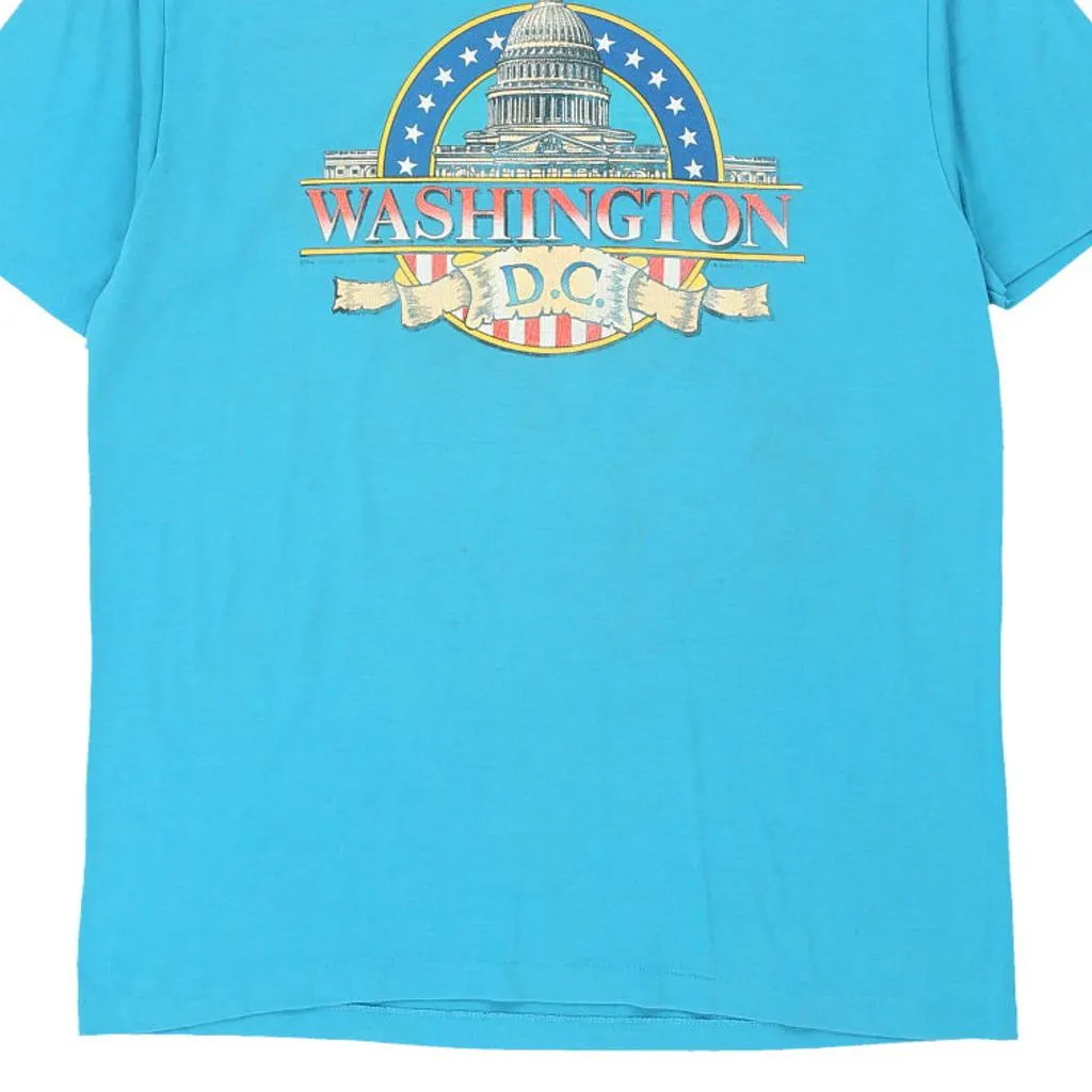 Single Stitch Washington DC Unbranded Graphic T-Shirt - XL Blue Cotton