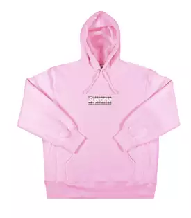 Supreme Burberry Box Logo Hooded Sweatshirt Light Pink