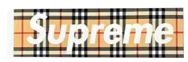 Supreme Burberry Box Logo Sticker Beige