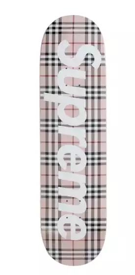 Supreme Burberry Skateboard Deck Pink