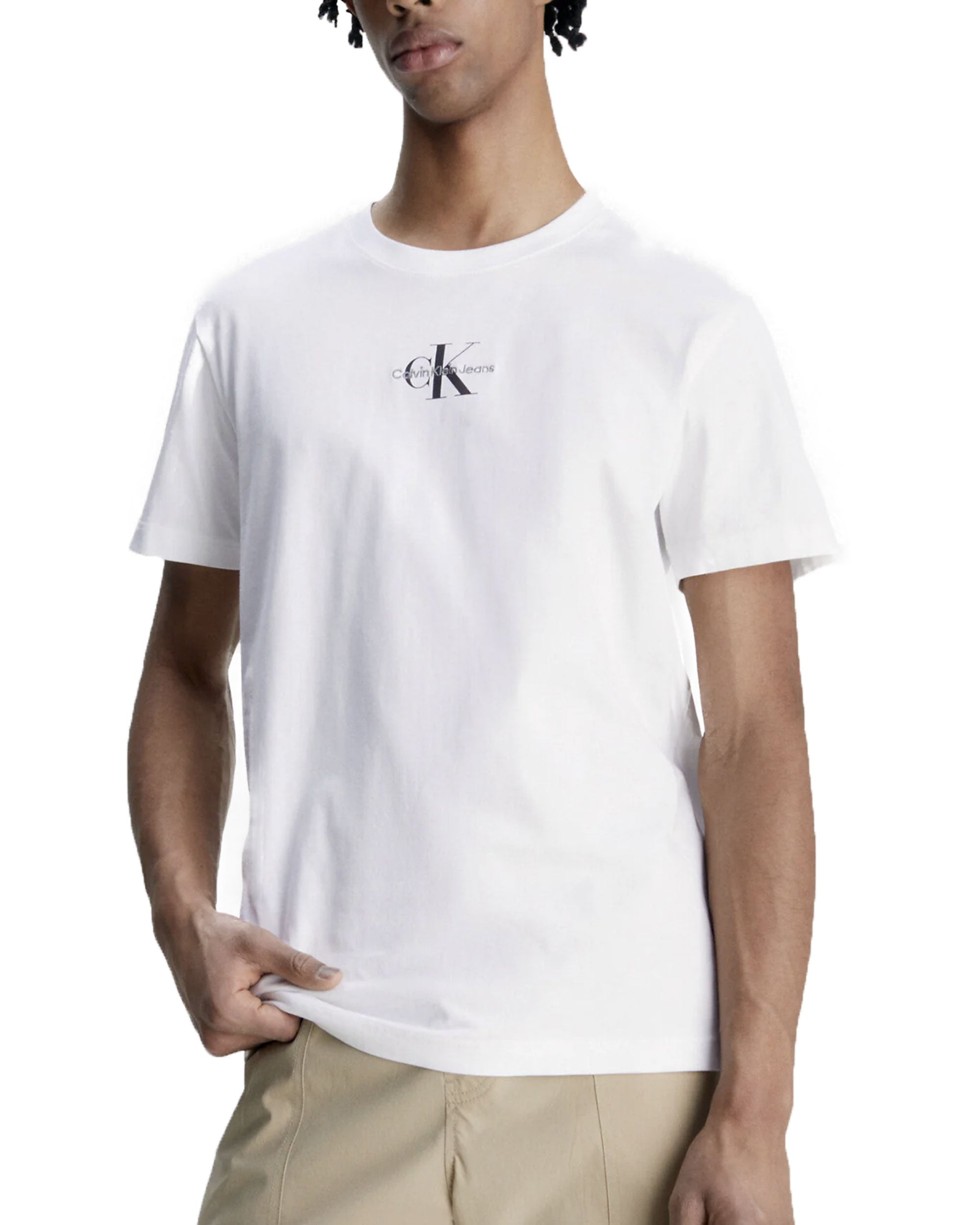 T-Shirt Uomo Calvin Klein Monologo Regular Tee Bianco