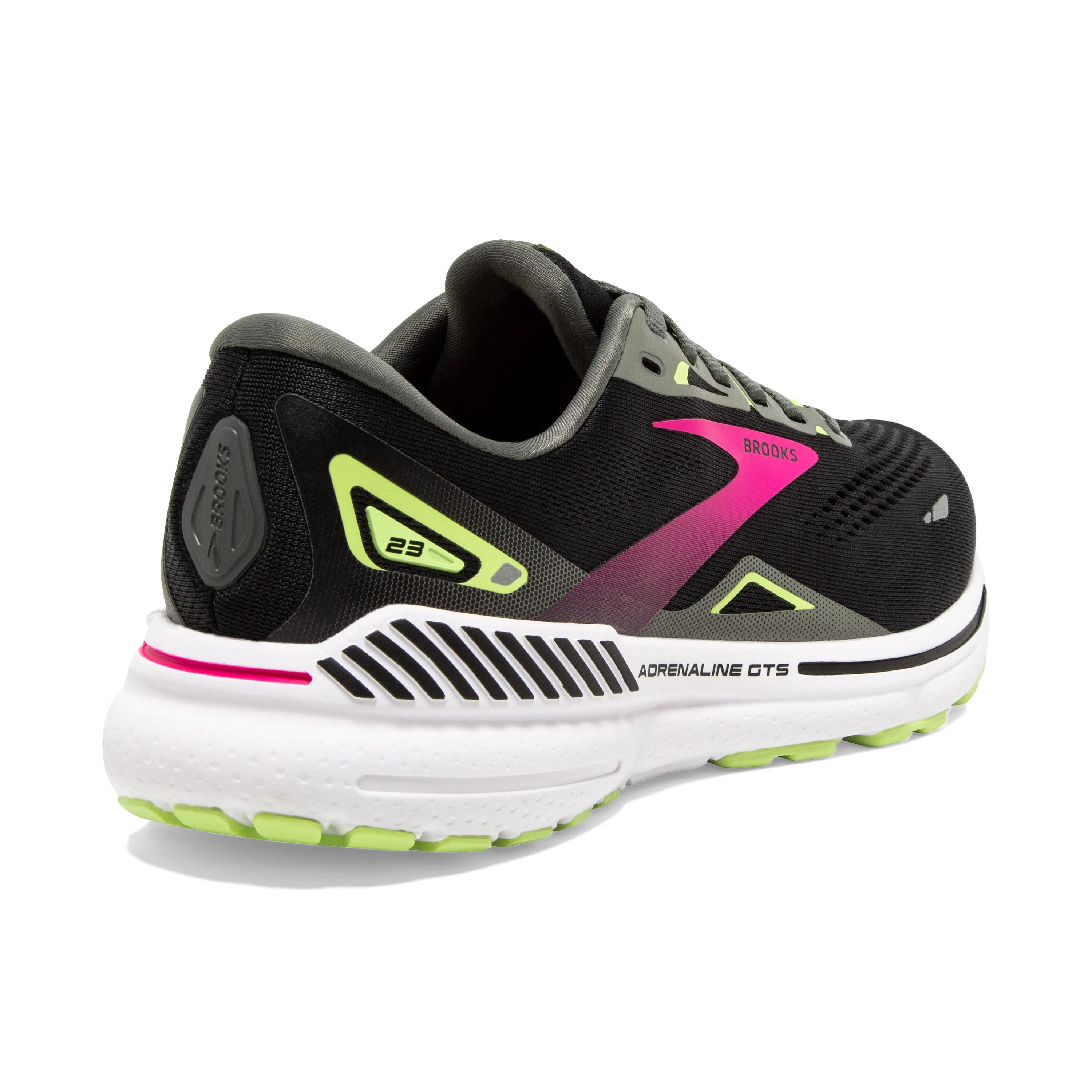 Women's Brooks Adrenaline GTS 23 1203811B037 Color: Black/Gunmetal/Sharp Green