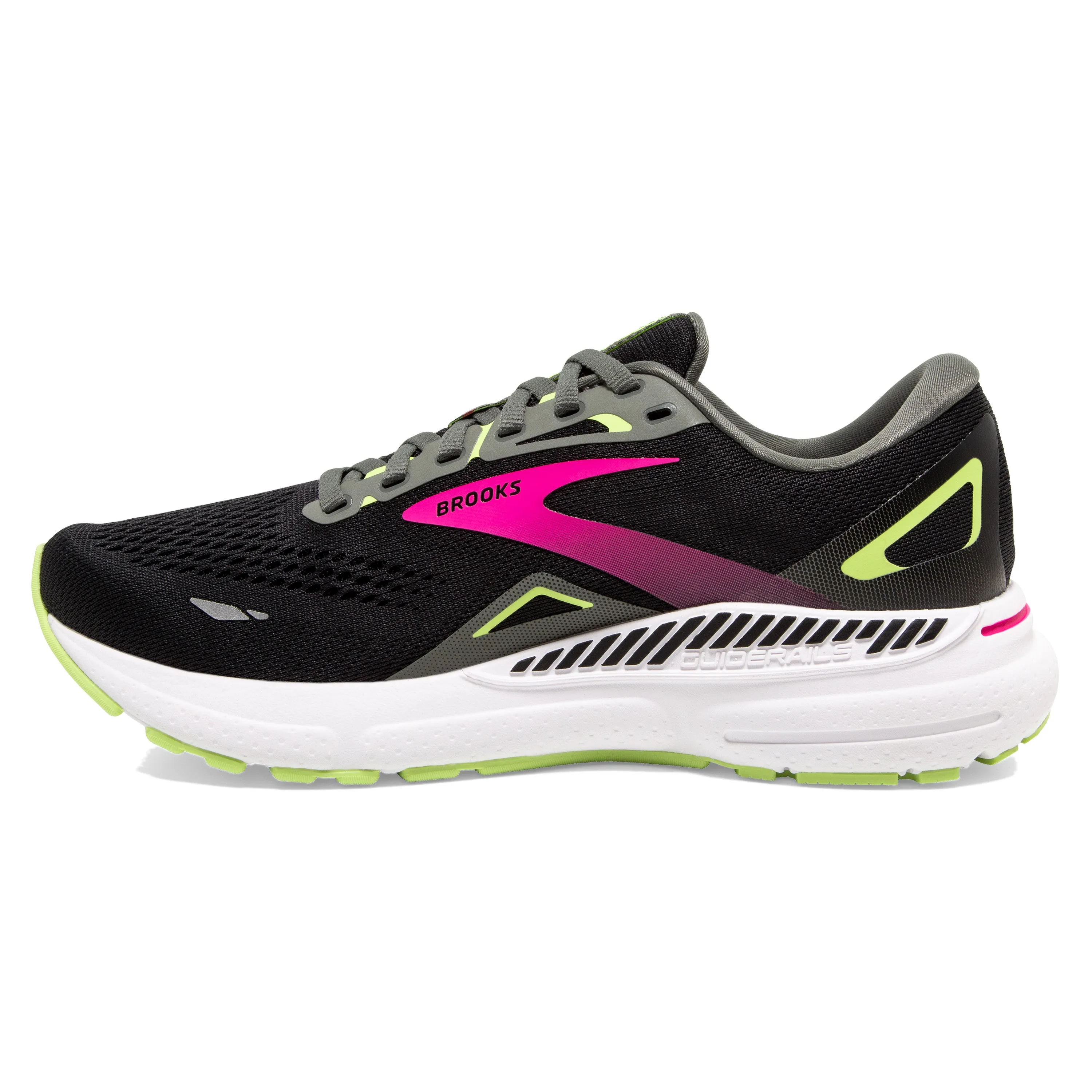 Women's Brooks Adrenaline GTS 23 1203811B037 Color: Black/Gunmetal/Sharp Green