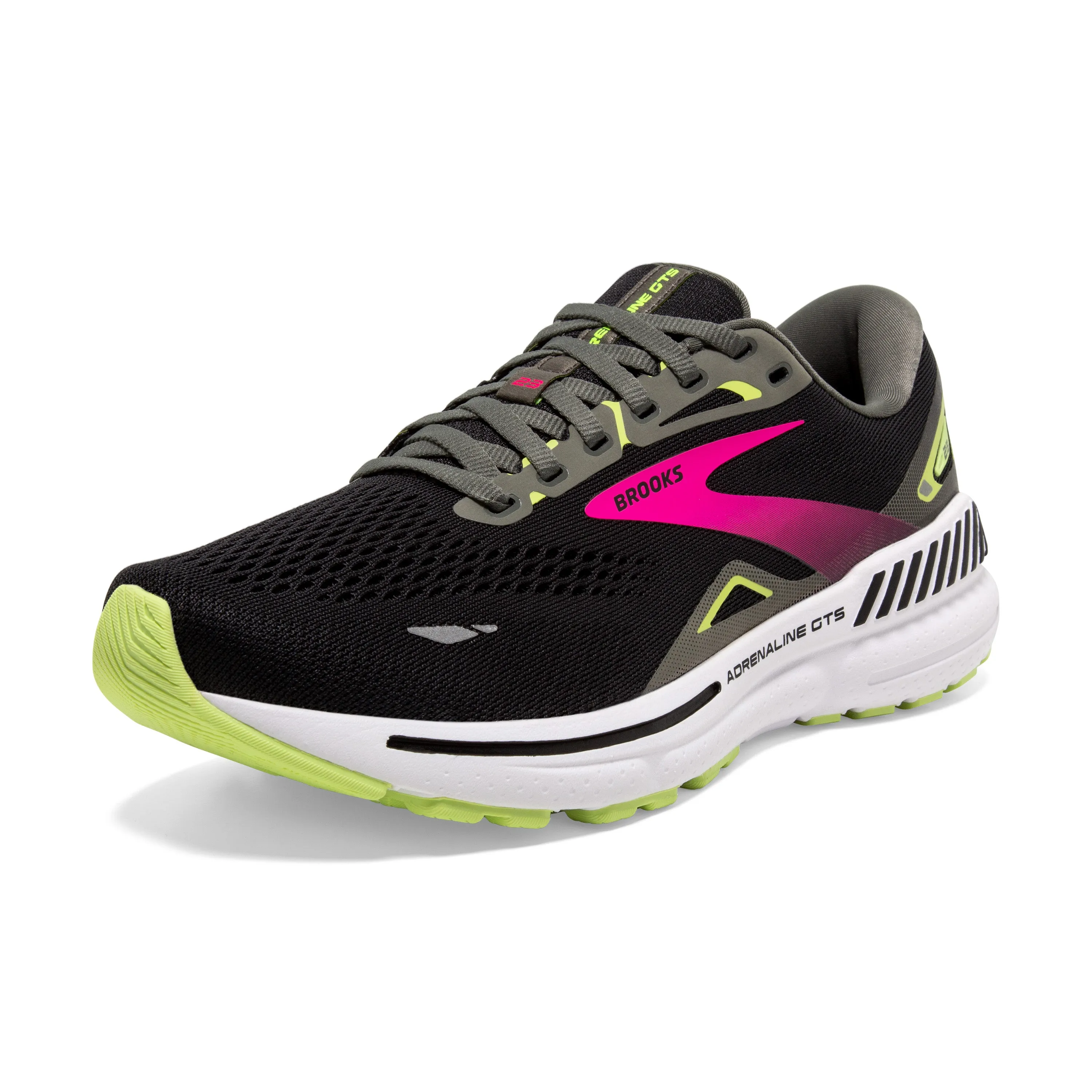 Women's Brooks Adrenaline GTS 23 1203811B037 Color: Black/Gunmetal/Sharp Green