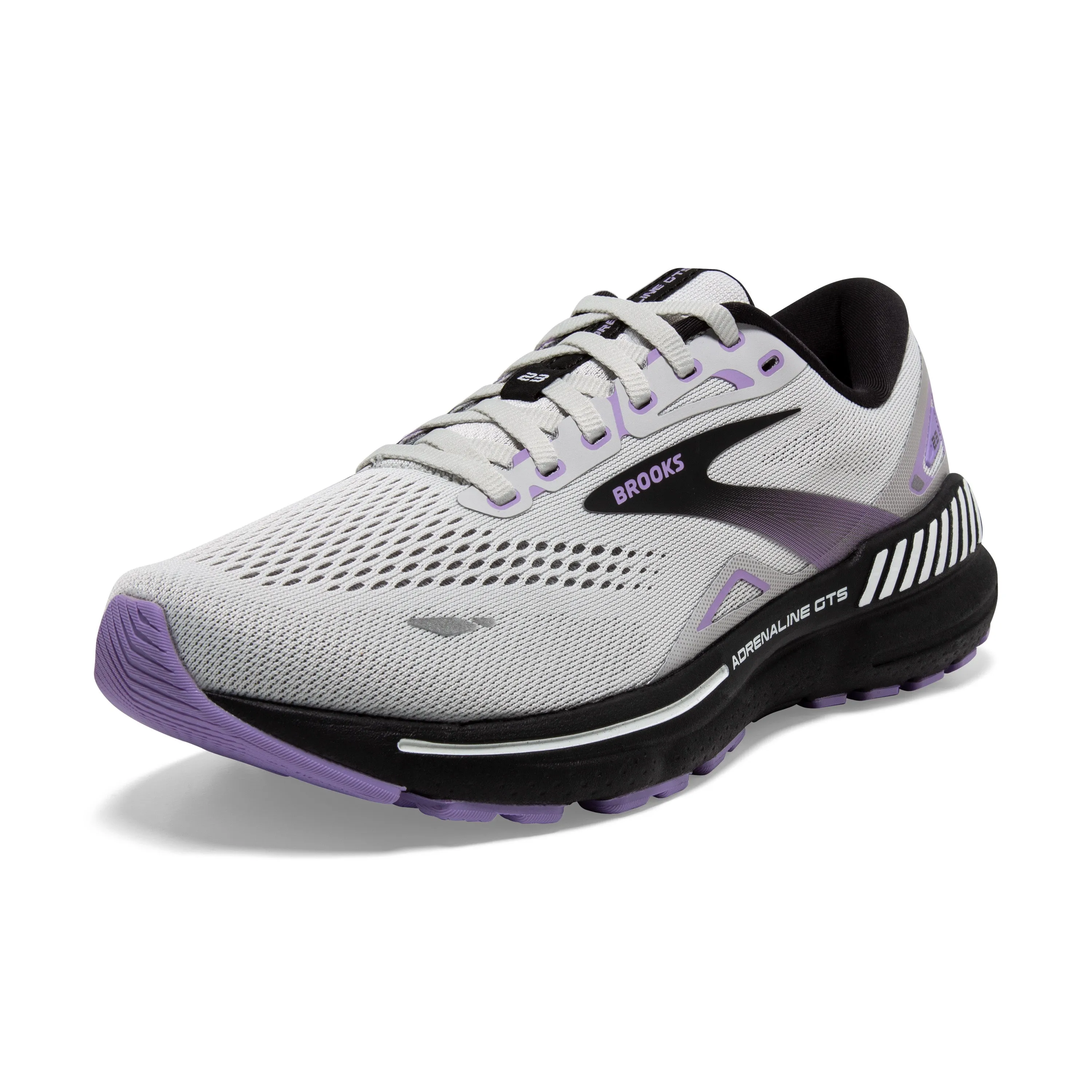 Women's Brooks Adrenaline GTS 23 1203811B039 Color: Grey/Black/Purple