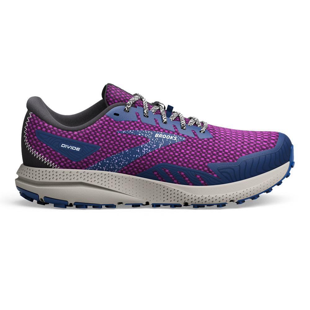 Women's Brooks Divide 4, Purple/Navy/Oyster, 9 B Medium