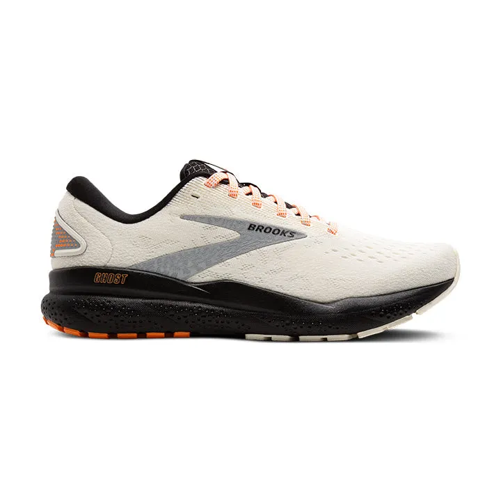 Women's Brooks Ghost 16 1204071B157 Color:  Ecru/Orange/Black