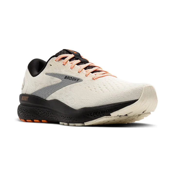 Women's Brooks Ghost 16 1204071B157 Color:  Ecru/Orange/Black