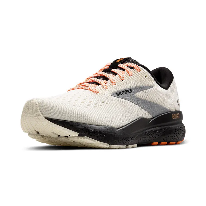 Women's Brooks Ghost 16 1204071B157 Color:  Ecru/Orange/Black