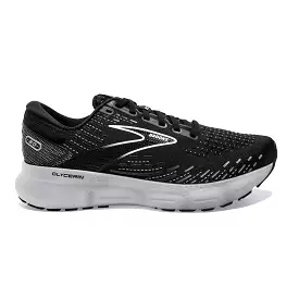 Women's Brooks Glycerin 20, Black/White/Alloy, 6 D Wide