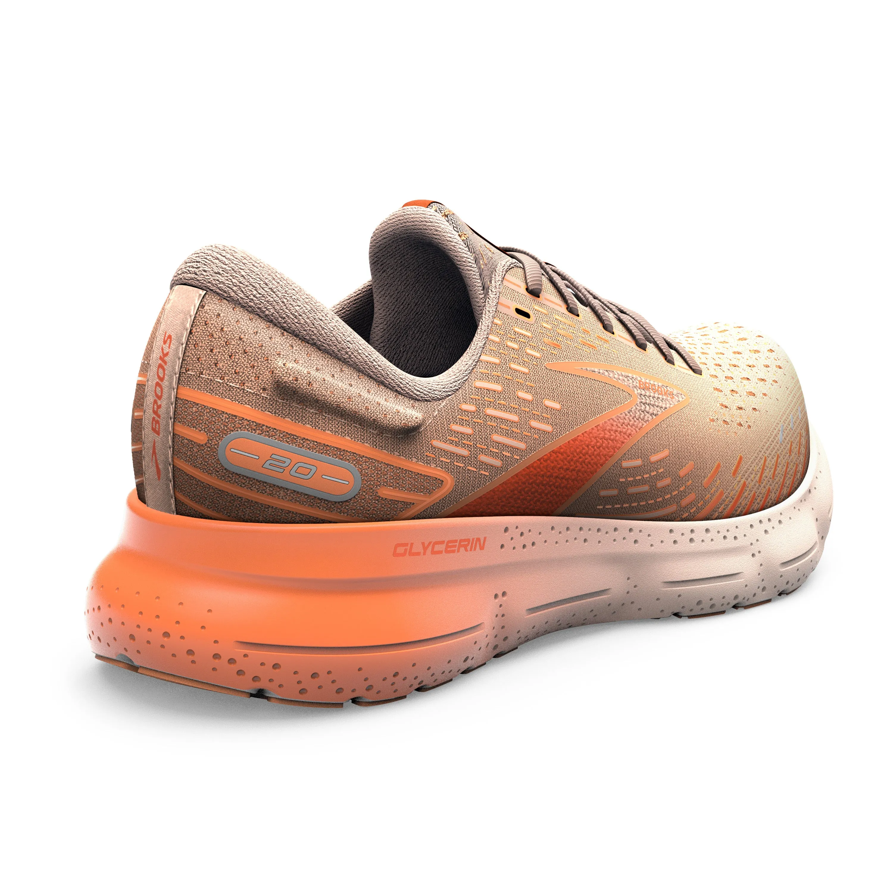 Women's Brooks Glycerin 20 Color: Peach/Tangerine/Orange