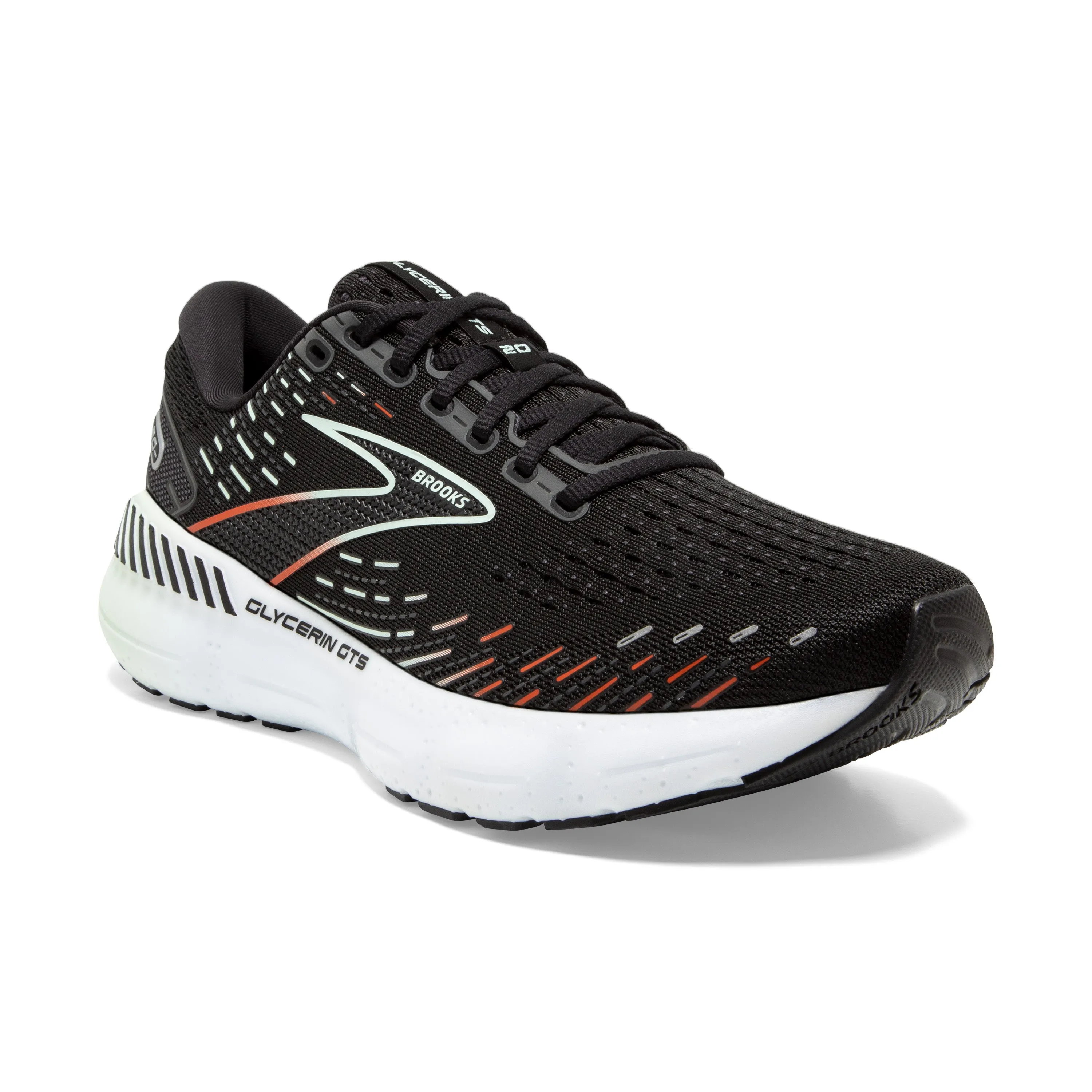 Women's Brooks Glycerin GTS 20 Color: Black/Red/Opal