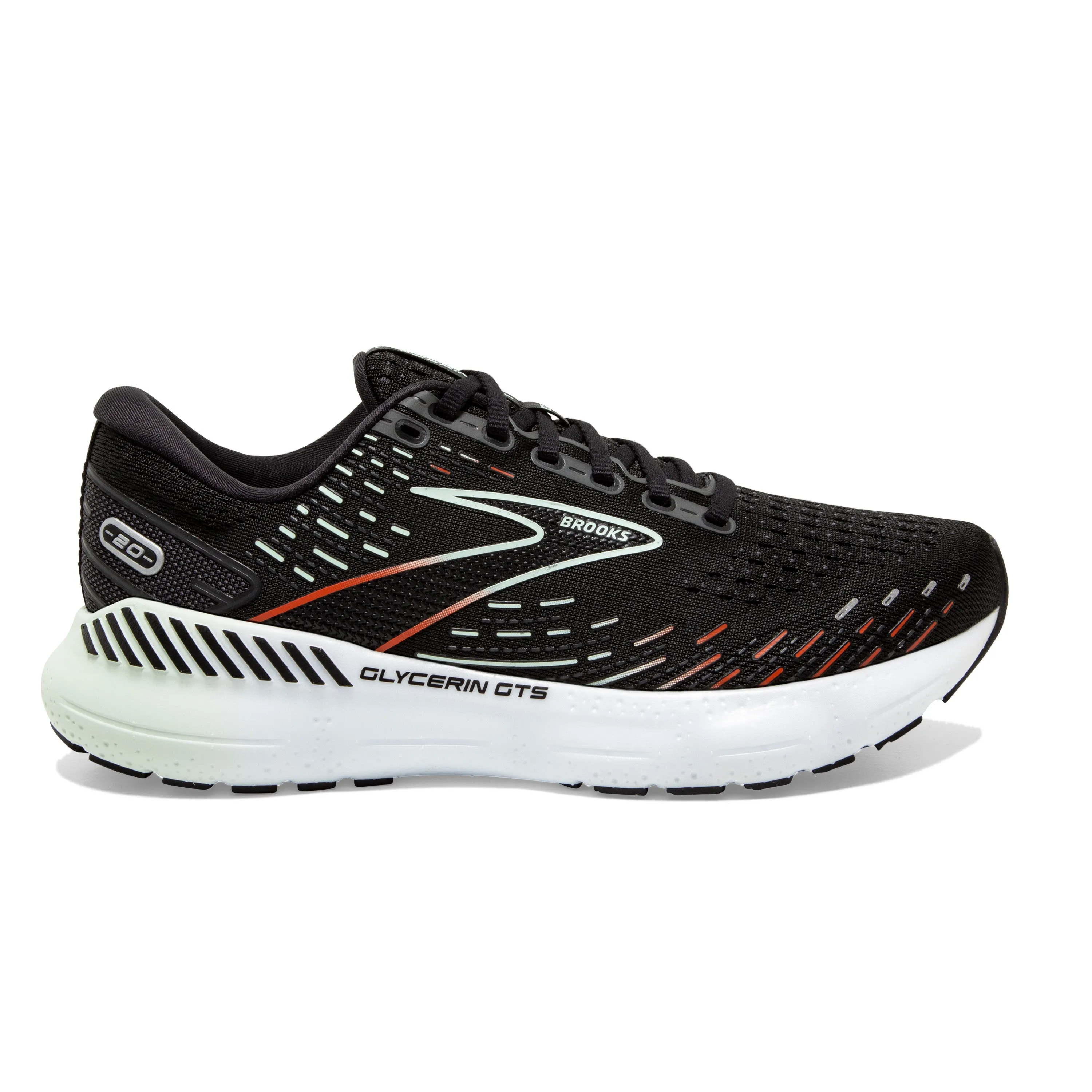 Women's Brooks Glycerin GTS 20 Color: Black/Red/Opal