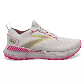 Women's Brooks Glycerin StealthFit 20, Grey/Yellow/Pink, 6.5 B Medium