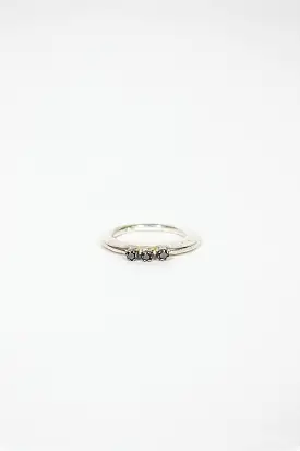 Zhang Sterling Silver Black Diamond Ring